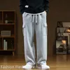 Mens Pants Autumn Sweatpants Men Casual Track Pant Male MultiPockets Drawstring Cotton Loose Straight Trousers Large Size 6XL 7XL 8XL 231024