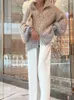 Womens Sweaters Lurex Sequin Sweater Cardigan Women Sparkling Knitted Long Sleeve Loose Zipper Stand Collar Female Top Streetwear Lady Jakcet 231024