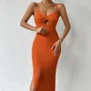Casual jurken zomer trui jurk 2023 stijlvolle sexy gebreide slip bruiloft voor vrouwen lang