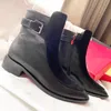 Fashion designer High quality Womens Red heel High heel ankle boots Luxury leather boots Skinny heel side zipper winter over the knee Classic Martin boots HJ0967