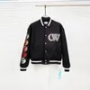 재킷 mens 남자 디자이너 Whiteshirt White Windbreaker Jacket Varsity Vintage Loose Long Baseball haruku withe with withe 편지 자수 스트리트웨어 789 413