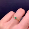 Cluster Anéis CoLife Jóias Simples Anel de Prata para Desgaste Diário 3mm Natural Esmeralda 925 Presente Namorada