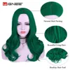 Perucas sintéticas Wignee longas perucas sintéticas verde ondulado meio parte peruca para mulheres festa diária cosplay resistente ao calor natural sem cola cabelo falso 230227
