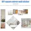 Wall Stickers 10 pieces self adhesive nonglass mirror slim flexible DIY wall decoration for family bedroom closet bathroom 231023