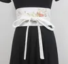 Belts Women's Runway Fashion Flower Embroidery Satin Cummerbunds Female Dress Corsets Waistband Decoration Wide Belt R1164