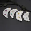 Pendant Necklaces 1pcs 20x40mm Moon Natural Stone Pendants Colors Quartz Healing Crystals Charms For Jewelry Making DIY