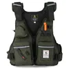 Mäns västar män Professional Life Jacket Buoyancy Suit Portable Fishing Vests Multi-Pockets Waterproof Sea Fishing Justerable Vest 231023