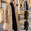 Trench da uomo giacca a vento cappotto lungo con revers monopetto soprabito giacca lunga cardigan outwear cappotto di lana formale 231023