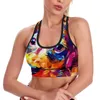 Yoga Outfit Cute Dachshund Sport Bra U Neck Christmas Print Beach Padded Raceback Crop Bras Fitness Push Up Top For Girls