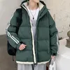 Homens para baixo parkas jaqueta com capuz outono inverno quente engrossado oversized pão jaquetas zíper mangas compridas bolsos casaco 231023