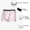 Underpants Men's Pink Cute Halloween Ghost Boxer Shorts Panties Mid Waist Underwear Boo Homme Printed S-XXL Long