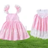 Neue Sommer Casual Mädchen Kleid Kleinkind Urlaub Strand Stil Süße Kurzarm Blumen Druck Kleider Mode Plaid Spitze Kinder Kleidung3930320