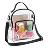 Aufbewahrungstaschen Klare Tasche PVC Transparent für Frauen Männer Große Kapazität Umhängetasche Schulter mit Fronttasche Fitnessstudio