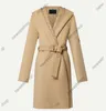 24SS Mix Sipariş Sonbahar Kadın Yün Yün Tasarımcı Kadın Ceket Klasik Mektup Baskı Yün Malzeme Kapşonlu Pelerin Palto Lady Uzun Trençkotlar