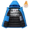 Mens Down Parkas Men Winter Outdoor Jet Ski Premium Snow Warm Jacket Coat Outwear Casual Hooded Waterproof Thick Fleece Parka 231024