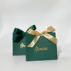 Gift Wrap Green Mini Gift Box Minimalism Solid Color Candy Box Gold stamping Gracias choc biscuit Snacks packing Paper gift box bag 231023