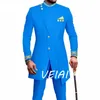 Costumes pour hommes de luxe africain pour hommes Long manteau classique smoking couleur unie sur mesure deux pièces veste pantalon régulier Blazer Hombres