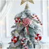 Decorazioni natalizie Mix Cute Xmas Candy Canes Lecca-lecca Albero Palline Ornamento Appeso Decorazione della casa Navidad Natal Noel Decor 221123 Dho6Z