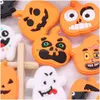 Peças de sapato acessórios atacado 100 pcs pvc halloween abóbora monstros jardim encantos crianças fivela decorações para pulseira bunda dhzuh