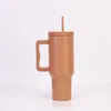 Индивидуальный логотип, кружка, стакан на 40 унций с ручкой H3.0, персональные стаканы для бутылок с водой, изготовленные на заказ, крышки, соломенная чашка для кофе, термос из нержавеющей стали