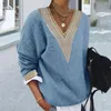 Women's Sweaters Women Sweater Top Long Sleeve V-Neck Super Soft Thick Pullover Washable Non-Fading Winter Warm Clothing