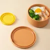 Louça de silicone lancheira fresca mantendo com tampa bento salada de frutas portátil selado redondo armazenamento cozinha