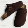 Hausschuhe Comwarm Neue Boston Clogs für Frauen Männer Wildleder Pantoletten Hausschuhe Mode Kartoffel Schuhe Outdoor Kork Einlegesohle Sandalen mit Fußgewölbestütze T231024