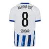 Drużyna klubowa piłka nożna Hertha BSC Berlin Jersey 11 Fabian Reese 25 Haris Tabakovic 12 Tjark Ernst 9 Smail Prevljak 6 Michal Karbowlik Football Kits 2023 2024 White