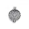 Pendant Necklaces 10Pc Antique Silver Color Sunflower Hollow Locket Pendants For DIY Essential Oil Necklace