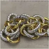 Bangle Braided Mens Accessories Dy Bracelet 19Cm Bangles Bracelets Designer Chain Fashion Gold Sliver Jewelry Women 21Cm Copper Gift J Ot724