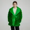 2023 Yeni Varış Moda Rex Tavşan Kürk Matar Kış Kalın Sıcak Doğal Kürk Ceket Yün Palto