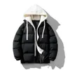 Vestes pour hommes Hommes veste d'hiver Parkas épaissir manteau chaud hommes col montant vestes couleur unie Parka manteau femmes mode Streetwear 231023