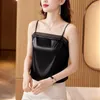 Women's Blouses Satin Womens Tops Solid Silk Blouse Women Tank Top Elegant Corset Summer Clothing OL Sleeveless Shirt Lace Sexy