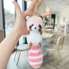 Keychains Big Tailed Plush Raccoon Charm Keychain Soft Stuffed Ornament Keyring Lovely Pendants For Purse Bag Backpack Handbag