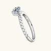 Gioielli solitario 100% Soild Anello in argento sterling 925 1ct Sona zircone Pietra Anello di fidanzamento Fede nuziale per le donne Regalo di compleanno