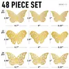 Wall Stickers 3D Butterfly Decor With 3 Wing Designs Removable Diy Decorations For Room Birthdays Parties Cake Decal Weddings Kids Bed Amop2