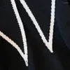 Maglioni da donna DUOFAN Colletto alla marinara Pullover in maglia Donna Cropped Design nero Pieghe Kawaii Moda coreana con pannelli Maglieria Maglioni