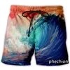 Pantaloncini da uomo Phechion Moda Uomo/Donna Ocean Wave Art 3D Stampa Casual Novità Streetwear Uomo Allentato Sportivo L126