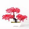 Flores decorativas 1 pc planta em vaso artificial plástico bonsai simulação árvore flor falsa para escritório casa jardim armário pographys