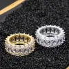 Hiphop Rapper Ring Voor Mannen Nieuwe Mode Hip Hop Bling Vierkante CZ Iced Out Tennis Ring Mannen Vrouwen Ice Out diamanten Sieraden