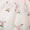 Платья для девочек, детская одежда, летнее праздничное сетчатое пышное детское платье в китайском стиле с цветочным узором без рукавов, дышащий детский костюм для малышей