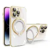 Moda magnetyczna karta pierścieniowa shinny kolor case do iPhone'a 15 14 13 12 11 Pro Max XR XS 6 7 8 Plus 360 Ochrona obudowy szokowe