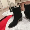 Créateur de mode Haute qualité Femmes Talon rouge Bottines à talons hauts Bottes en cuir de luxe Talon maigre Fermeture éclair latérale Hiver sur le genou Bottes classiques pour femmes HJ0863