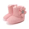 Boots Winter Warm Born Toddler Knitted Baby Girls Boys Shoes Soft Sole Fur Snow Prewalker Booties For 0-18M