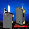 Lighters Windproof Ejection Kerosene Lighter Automatic Ignition Creative Retro Grinding Wheel Mechanical Metal Men's Gadgets