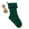 Personalized Knitted Christmas Stocking Gift Bags Knit Socks Decorations Xmas Large 46cm Decorative Socks Durable Fireplace Stocking Hanging Candy Party Santa