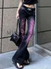Frauen Jeans Denim American Vintage Flare Frauen Streetwear Casual Tie Dye Chic Hosen Weibliche Koreanische Mode Hight Taille Retro 231024