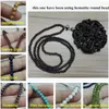 Pendant Necklaces 2023 Vintage Chinese Ancient Pattern Multi-color Jade Semi Precious Onyx Beads Stone Tassel Necklace For DIY