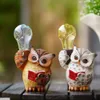 Garden Decorations Vilead Garden Statue Owl Resin Figurine with Solar Lights Animal Sculpture Exterior Decoration Patio Lawn Yard Art Outdoor Decor 231023