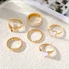 Wedding Rings Fashion 2023 Trend White Heart Love Set For Women Girls Korean Butterfly Gold Color Jewelry